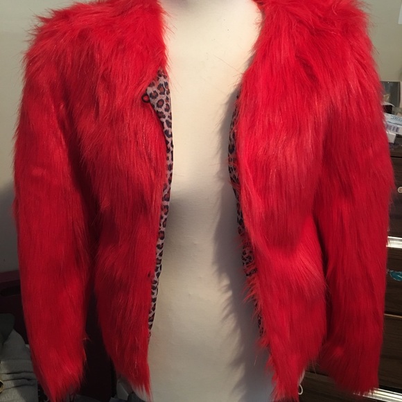 Jackets & Blazers - Faux Fur Red Coat